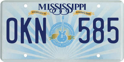 MS license plate OKN585