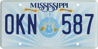 MS license plate OKN587