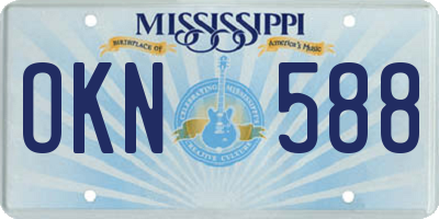 MS license plate OKN588