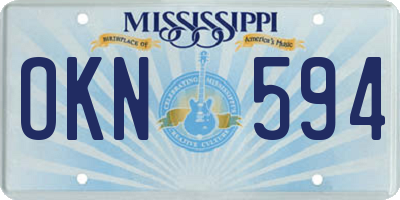 MS license plate OKN594