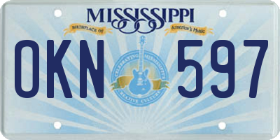MS license plate OKN597