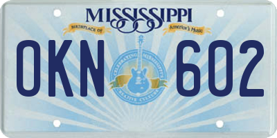 MS license plate OKN602