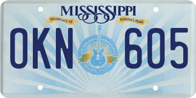 MS license plate OKN605
