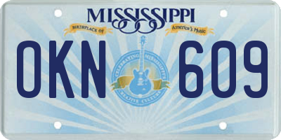 MS license plate OKN609