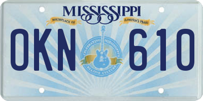 MS license plate OKN610