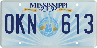 MS license plate OKN613