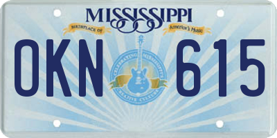 MS license plate OKN615