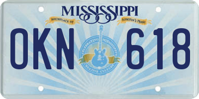 MS license plate OKN618