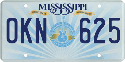 MS license plate OKN625