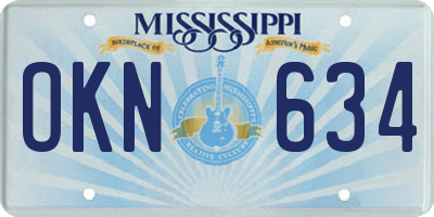 MS license plate OKN634