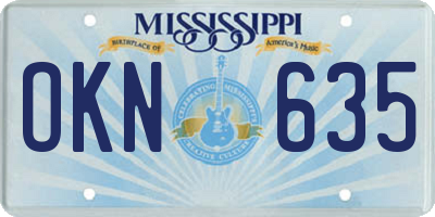 MS license plate OKN635