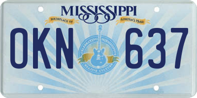 MS license plate OKN637