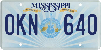 MS license plate OKN640