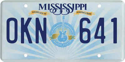 MS license plate OKN641
