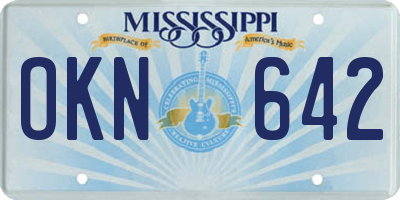 MS license plate OKN642