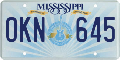 MS license plate OKN645