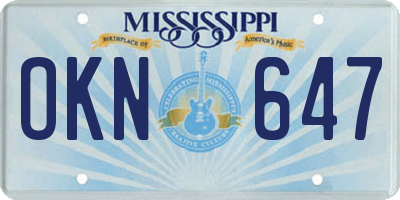 MS license plate OKN647