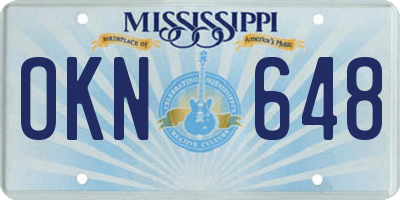 MS license plate OKN648