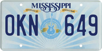 MS license plate OKN649
