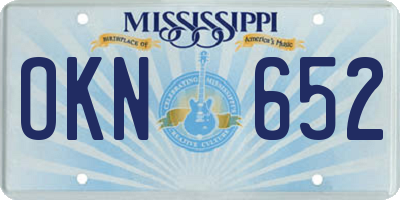 MS license plate OKN652