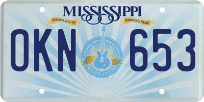 MS license plate OKN653