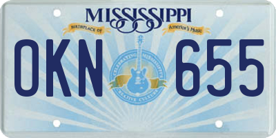 MS license plate OKN655