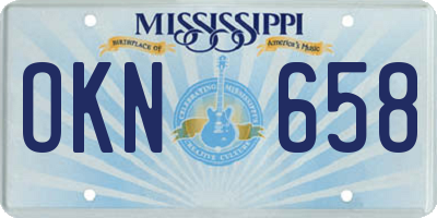 MS license plate OKN658