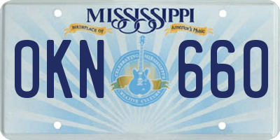 MS license plate OKN660