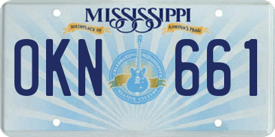 MS license plate OKN661
