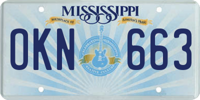 MS license plate OKN663