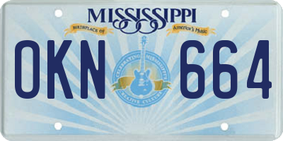 MS license plate OKN664