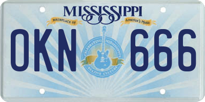 MS license plate OKN666