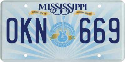 MS license plate OKN669