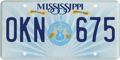 MS license plate OKN675
