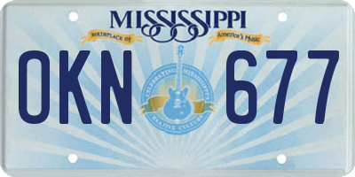 MS license plate OKN677