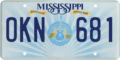 MS license plate OKN681