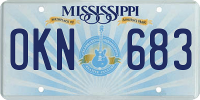MS license plate OKN683