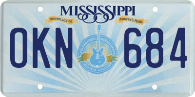 MS license plate OKN684