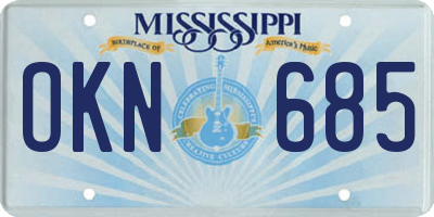 MS license plate OKN685