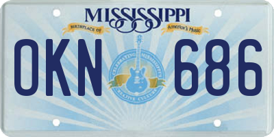 MS license plate OKN686