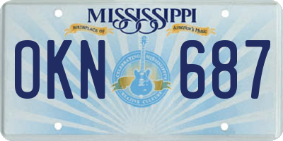 MS license plate OKN687