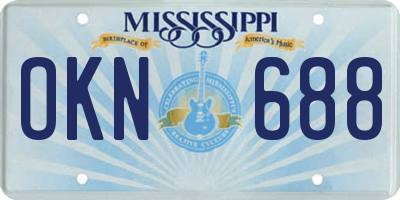 MS license plate OKN688