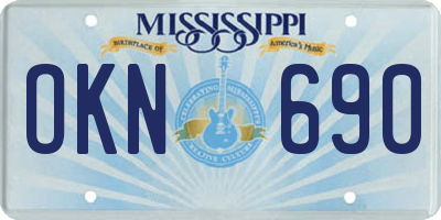 MS license plate OKN690