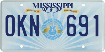 MS license plate OKN691