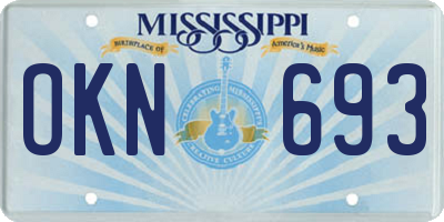 MS license plate OKN693