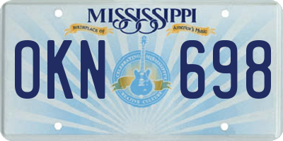MS license plate OKN698