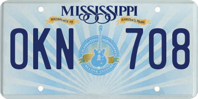 MS license plate OKN708