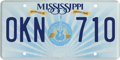 MS license plate OKN710
