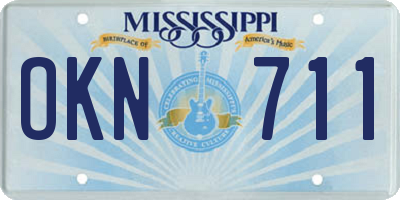 MS license plate OKN711