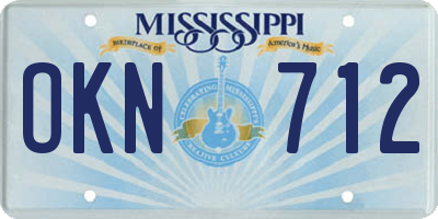 MS license plate OKN712